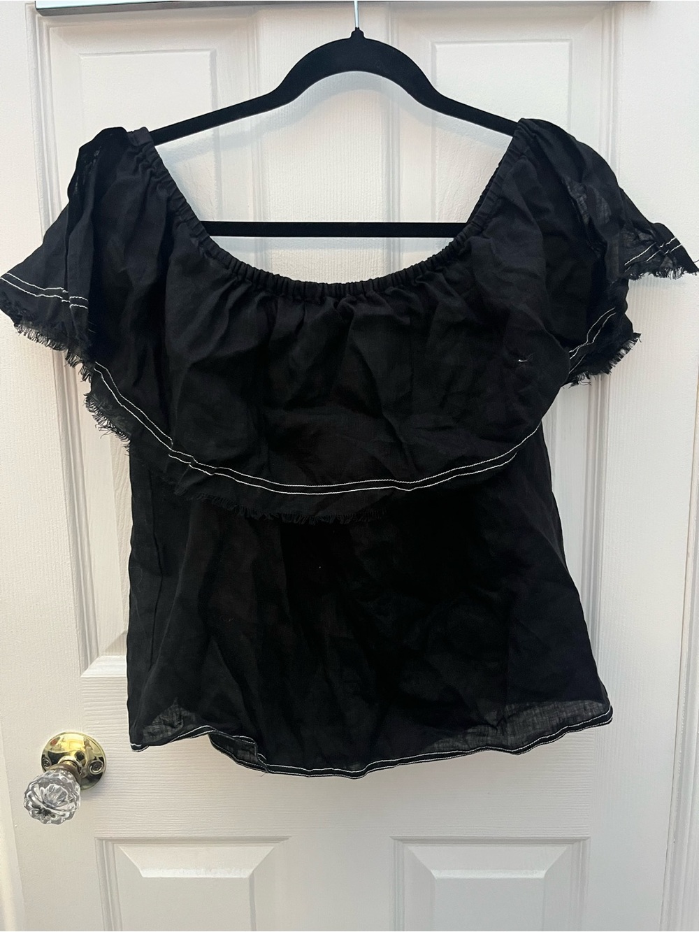 STATE Black Off-Shoulder Ruffle Tunic - Picture 3 of 10